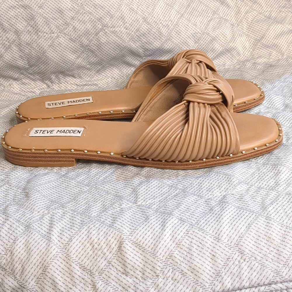 Steve Madden Willow Knot Slide Sandals In Nude - Picture 5 of 16